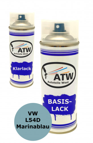 Autolack für  VW L54D Marinablau +400ml Klarlack Set